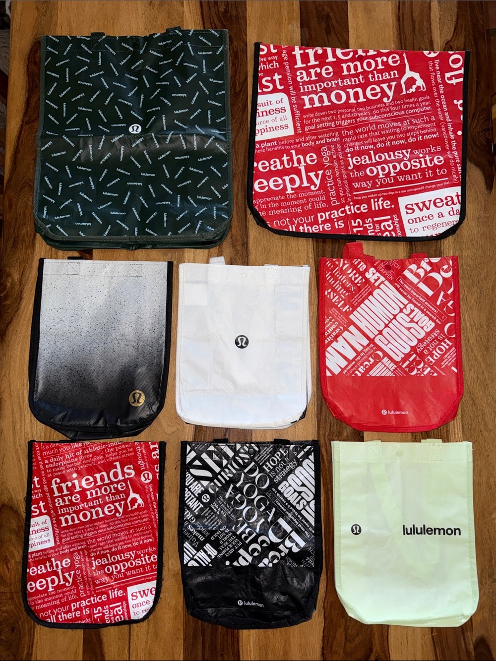 Lululemon Athletica Reusable Shopping Bags Set Of 8